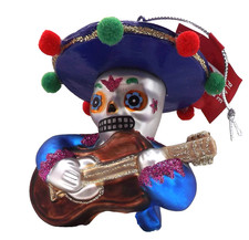 Place  Time Sugar Skull Christmas Tree Ornament Day of the Dead Mariachi