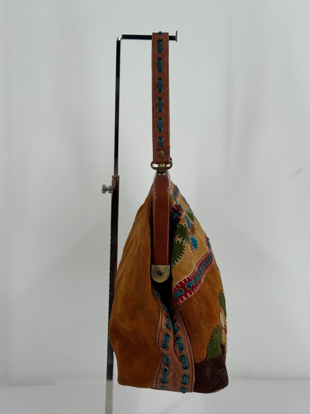 Isabella Fiore Patchwork Suede Leather Floral Sma… - image 7