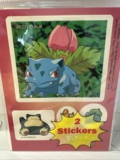 Pok mon Artbox Super Size Sticker Sheet Pikachu Ivysaur Nintendo Vintage 1999