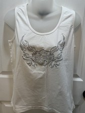 Harley-Davidson Motorcycles White Women&rsquo;s Muscle Shirt Size Adult Large