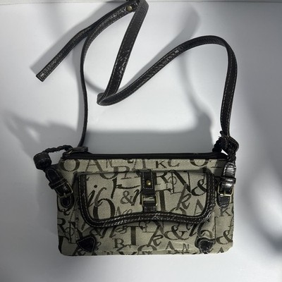 Vintage Black & Grey Monogram Crossbody/Shoulder Bag