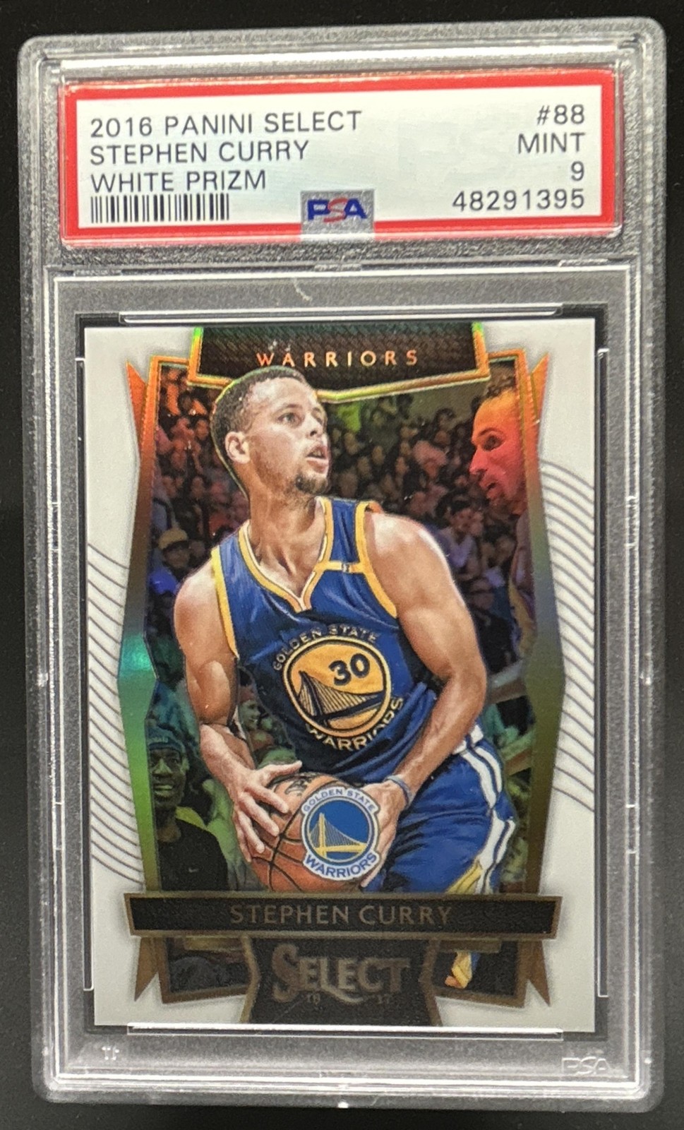 2016-17 Panini Select Stephen Curry White Prizm Concourse #/149 Warriors PSA 9