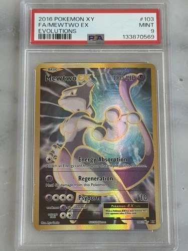 2016 POKEMON XY EVOLUTIONS #103 FULL ART/MEWTWO EX PSA 9