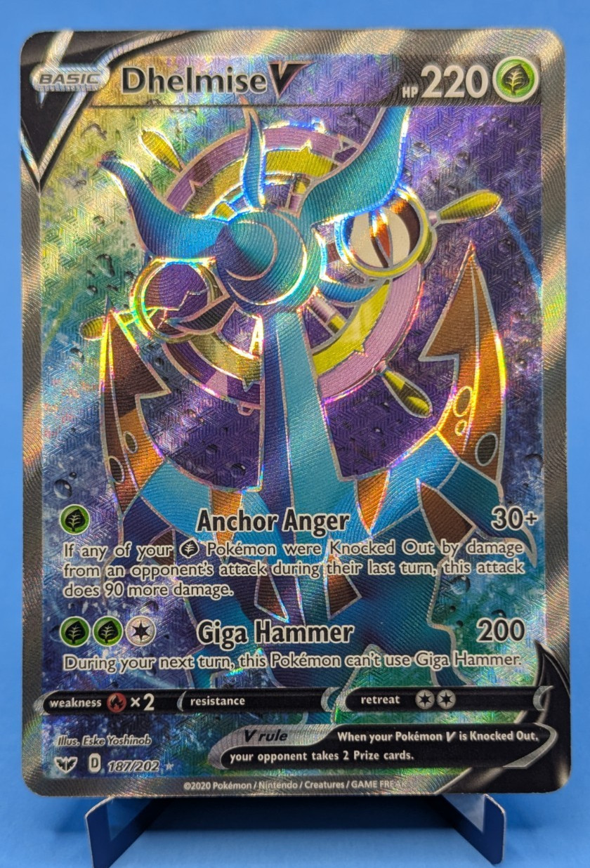Dhelmise V 187 Pokémon TCG 2020 Full Art Ultra Rare Sword & Shield Near Mint