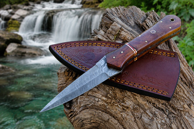 HAND FORGED DAMASCUS STEEL BOOT KNIFE THROWING HUNTING DAGGER survival Knife1497