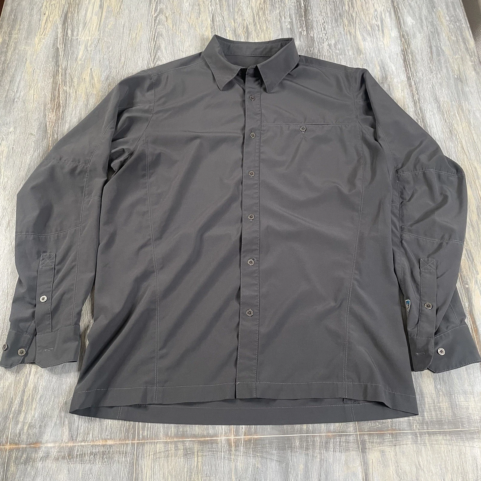 Kuhl Airspeed Shirt Mens Medium Vented Long Sleeve Hiking Lightweight Button Up