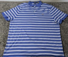 Polo Ralph Lauren Classic Fit Shirt Mens XL Blue White Stripe Short Sleeve