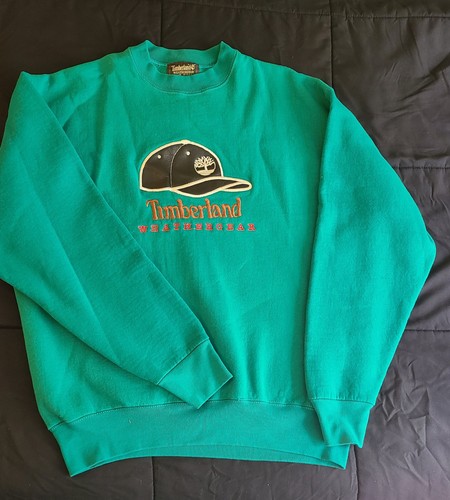 Vintage 1990s Timberland Weathergear Ball Hat Embroidered Crewneck Sweatshirt L