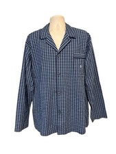 Polo Ralph Lauren Mens Plaid Long Sleeve Pajama Sleep Button Down Shirt,Blue,L