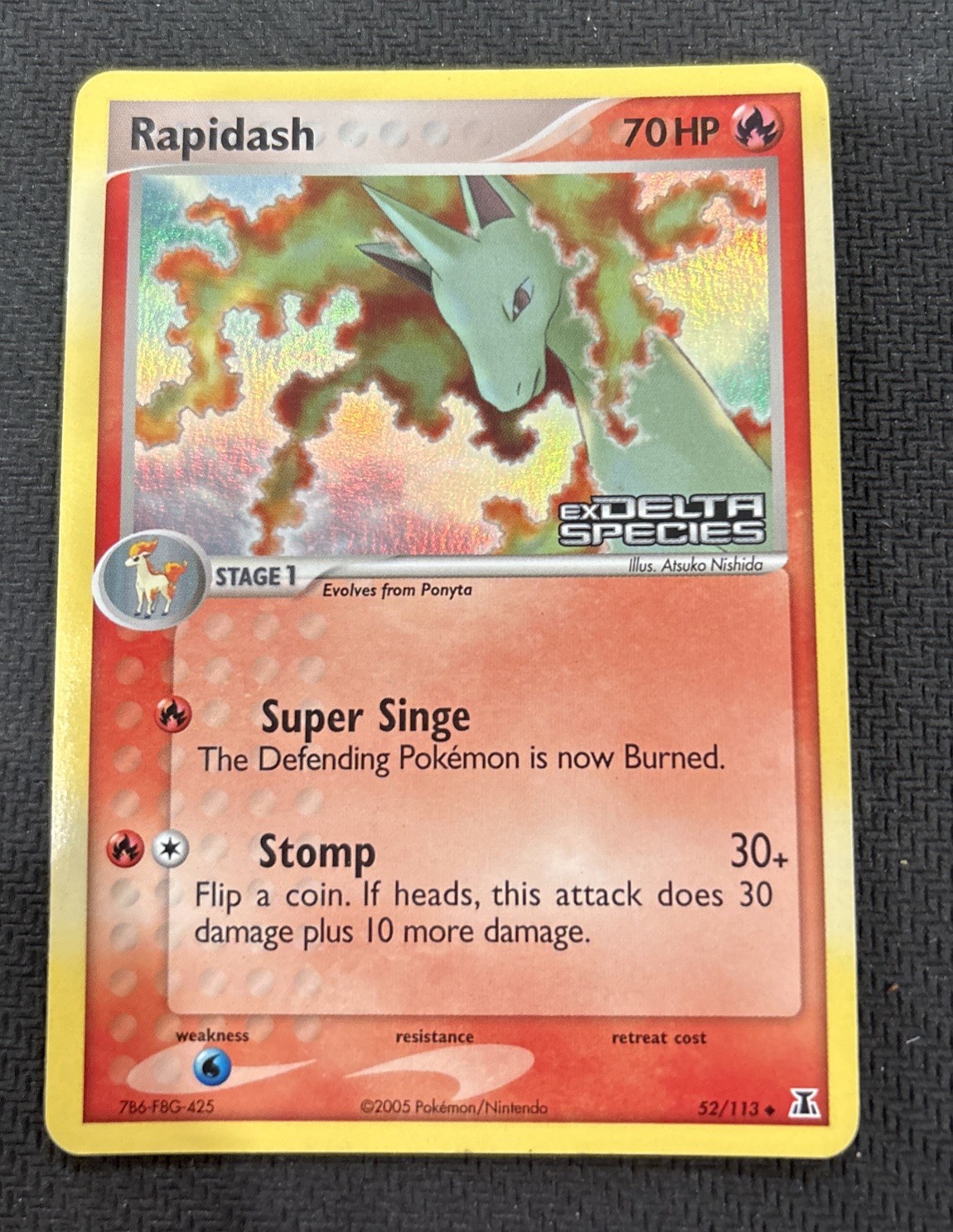 Pokemon Card - Rapidash Delta Species 52/113 Uncommon Reverse Holo Stamped NM