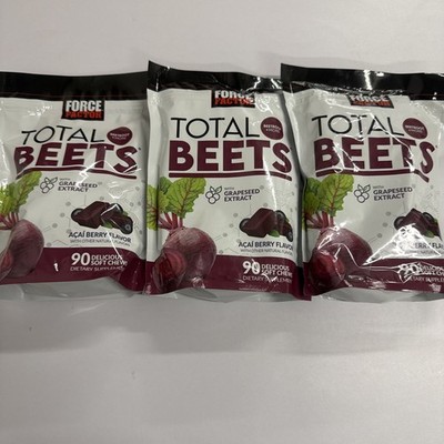 Lot Of 3 Force Factor Total Beets 270 Soft Chews Exp 12/2026