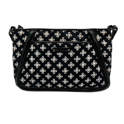 Vera Bradley Black Fabric Clover Print Crossbody Bag