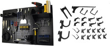4Ft Metal Pegboard Organizer Kit with Deluxe Black Hooks  Tool Board