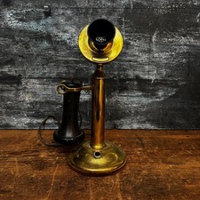 Vintage 1910&rsquo;s Solid Brass Western Electric Candlestick Phone Telephone Nice!