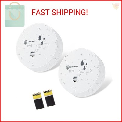 Geevon 2 Pack Water Leak Detectors, 100dB Water Sensor Alarms Flood Detector for