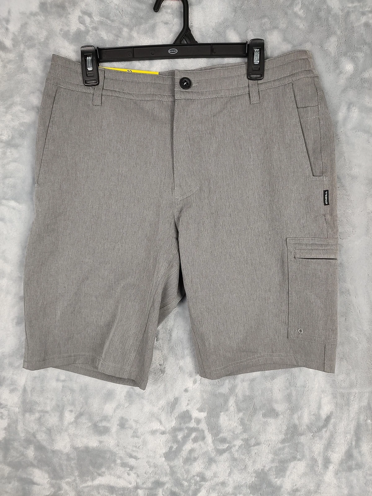 O'Neill Hybrid Cargo Shorts Mens 32 Gray Quick Dry 4-Way Stretch Standard Fit