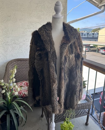 Damen Mantel braun Gloden Kunstfell Größe M Large