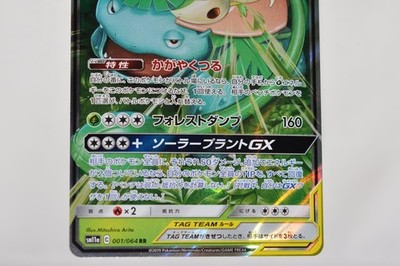 Pokemon card Venusaur & Snivy GX 001/064 SM11a Remix Bout TAG TEAM