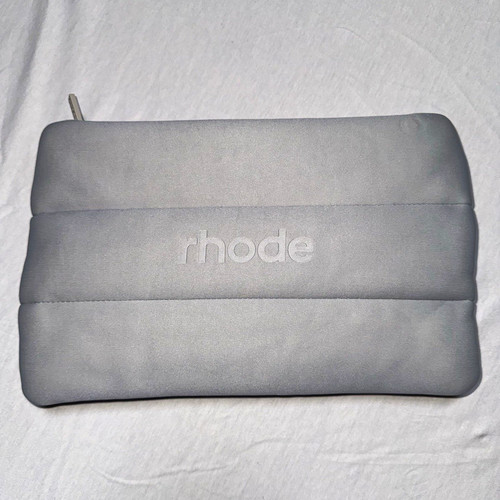 rhode skin Gray Zipper Makeup Bag Cosmetic Pouch with Logo