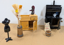 Vintage lot of Dollhouse Furniture Assorted Packages 1:12 Scale bucket stove
