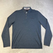 Ted Baker London Men's Long Sleeve Polo Shirt Gray Buttoned Size 4