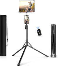 67-In Ipad Tripod Stand, 360 Rotating Tablet Mount  Phone Holder, Compatible wi