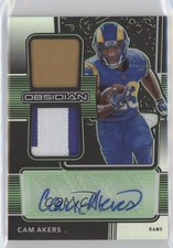 2020 Obsidian Rookie Jersey Ink Electric Etch Green /50 Cam Akers Auto 9cf
