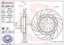 2x BREMBO Bremsscheibe 09.A299.43 für MASERATI