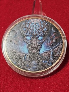 Liberia 2026 Colorized 5oz .999 AVDP Copper Round in Holder Starborn Alien#T4421