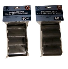 New Dog Waste Bags 60 Bags  Black New LOT OF 2