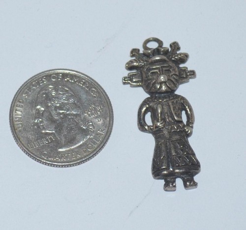 GRANDE CIONDOLO/PENDENTE KACHINA VINTAGE ARGENTO STERLING - Foto 2 di 3