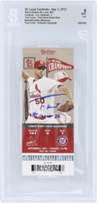 Trea Turner Nationals Signed 9/1/2015 1st Career Stolen Base BAS 9 Ticket w/Insc