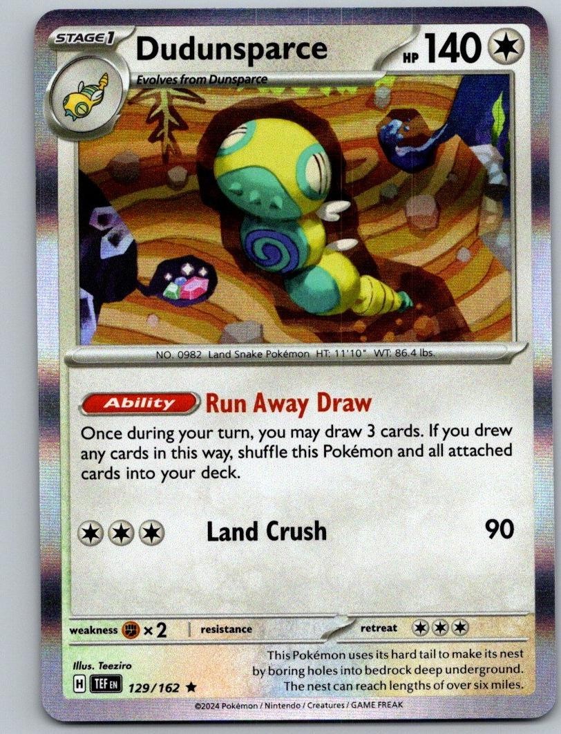 Pokemon TCG Temporal Forces - Dudunsparce 129/162 Holo Rare