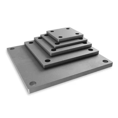 SOTOOLS Ankerplatte Kopfplatte Stahl 4-Loch eckig Fußplatte Schweißplatte