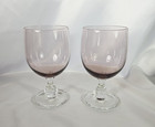Dansk Hanna Smoky Purple Amethyst Bowl Clear Stem Wine Water Tea Compote Goblets — photo 3