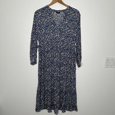Rails Midi Tiered Dress Womens Size M Maple Blue Ditsy Floral Cottagecore Boho