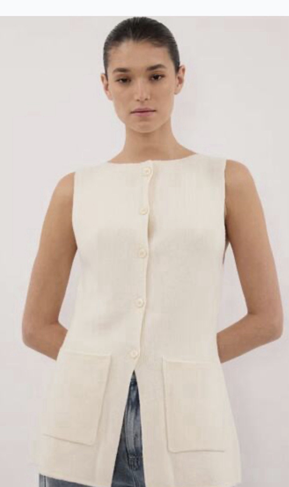 DISSH AVA LONGLINE CREAM VEST SIZE M