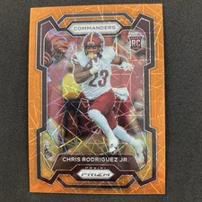 Chris Rodriguez Jr. 2023 Panini Prizm Orange Lazer Prizm Rookie #398 Commanders