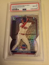 2023 Bowman Chrome MEGA BOX Justin Crawford #BCP3 Graded PSA 8 Baseball Card