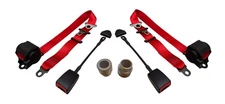 3 Point Red Seat Belts Pair for Porsche 911 912 914 356