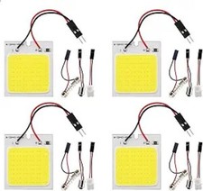 4-pack White Led Panel Dome Light Lamp Cob 48-smd Led Interior Car Lights Auto