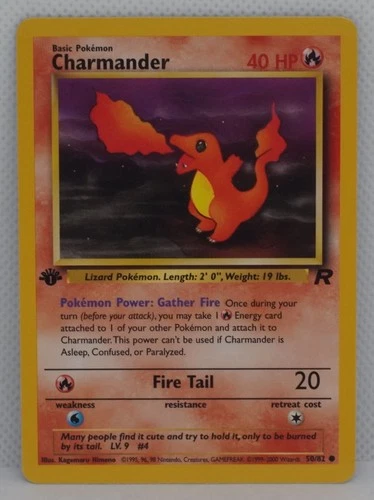 Charmander 50/82 1st Edition Team Rocket Regular Pokemon TCG