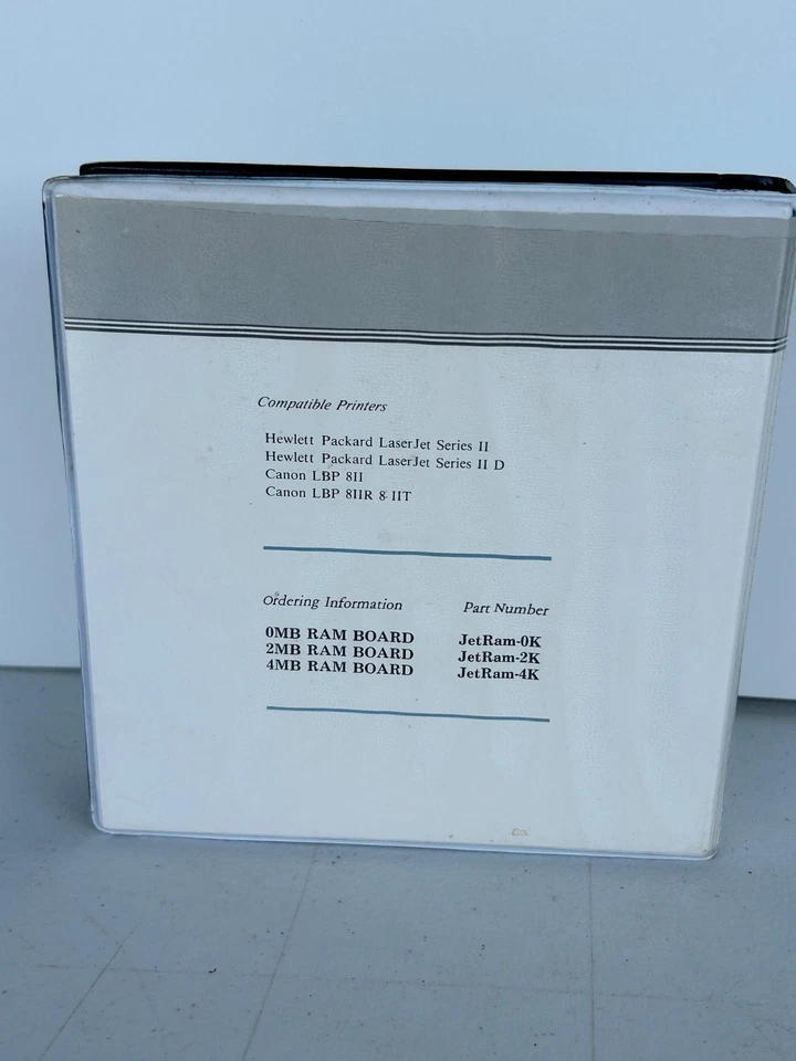 Vintage JetRam RAM Board HP LaserJet II Canon LBP With Box & Manual - Image 2 of 4