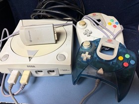 Sega Dreamcast White Video Game Console With Controllers & Rumble Pack -Untested