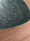 Vintage Mid-Century Aqua Roselane Pottery Dish with Starfish & Lobster Design — photo 4