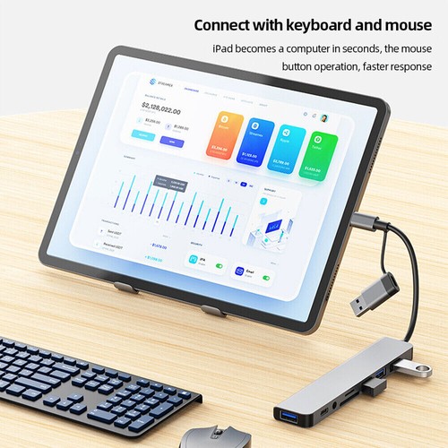 Multiport USB Hub USB Type-C To USB SD/TF Card Reader Adapter for MacBook Laptop - Picture 7 of 22
