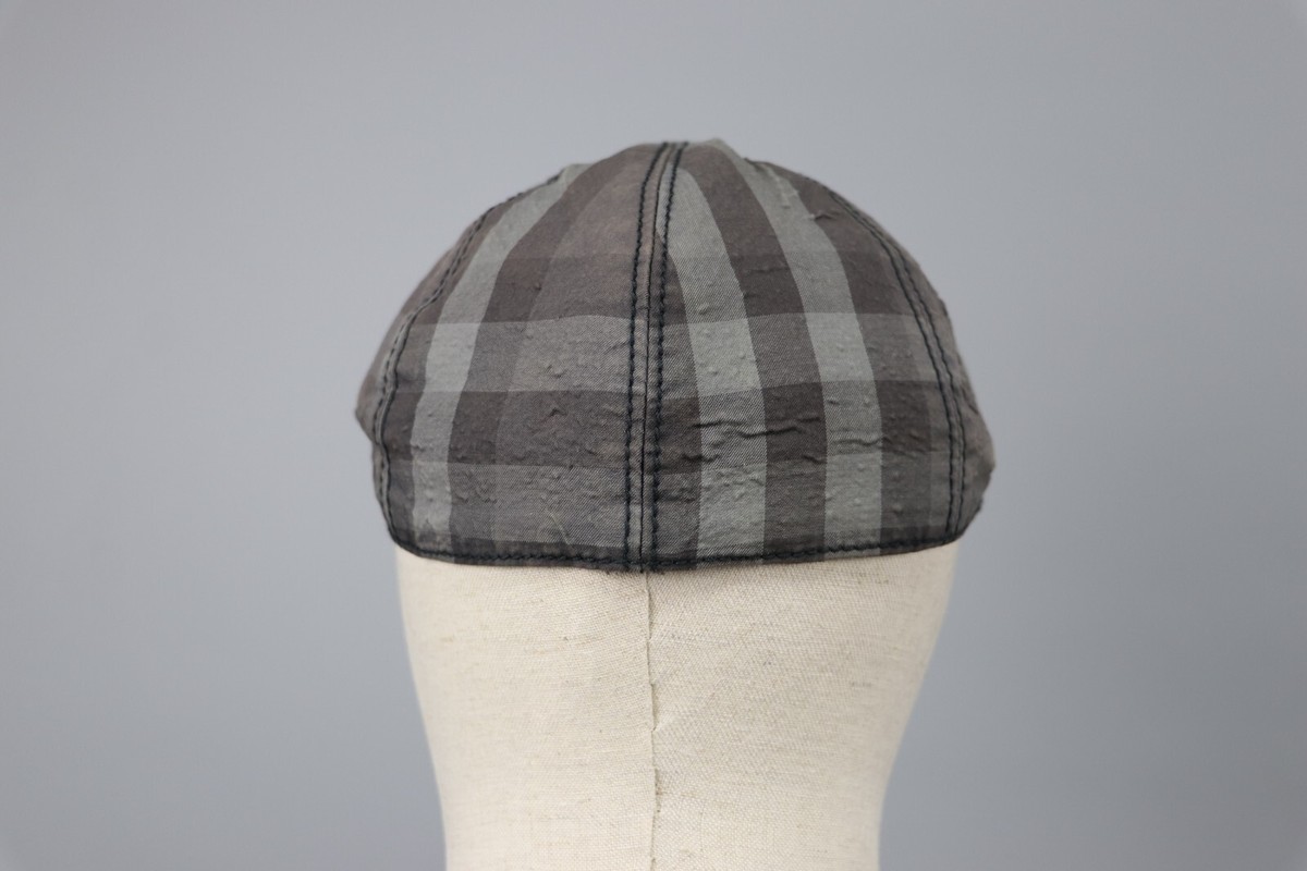 BURBERRY Vintage Gray Nova Check Newsboy Hat Flat Cap Sz S 