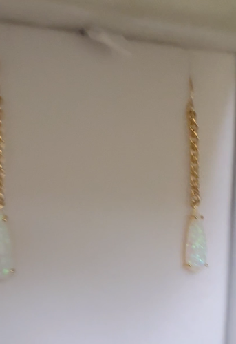 $699 PENDIENTES COLGANTES COLGANTES ARAÑA ORO 14K ÓPALO BLANCO VICTORIANO RAROS - Vídeo 1 de 1