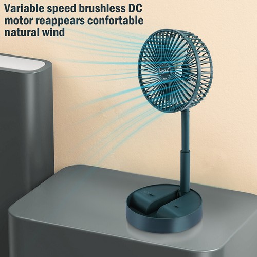 Portable Fan USB Rechargeable Foldable Table Desk Fan Telescopic Floor 3 Speeds - Picture 30 of 49