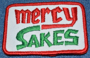 Original Vintage 70s Mercy Sakes 3" Patch Funny Humor Retro Cool